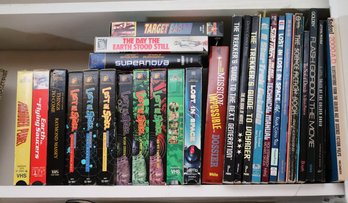 Sci-Fi Collection Includes Assorted Soft Cover Books & VHS Movies Include Lost In Space & Star Trek Books