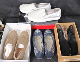 Four Pairs Of Ladies Summer Shoes With Steve Madden And Others.