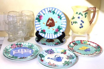 Tiffany & Co Water Pitcher & Garden Party Plate Set By Susan Sittler For The Essex Collection
