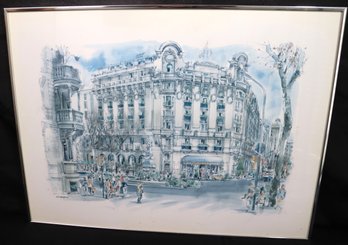 Framed Print Of European Street Scene With Belle Epoque Buildings