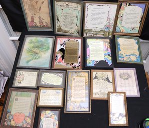 Lot Of 17 Framed Mother Poems From The 1920s