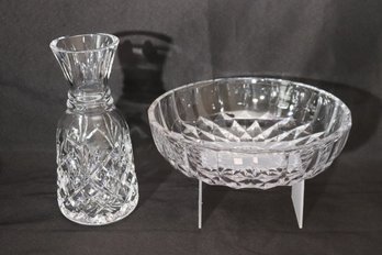 Waterford Inisfree Carafe And Val Crystal Bowl.