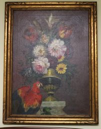 Antique Floral Still Life Painting Signed By The Artist Lemus