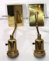 Vintage Brass Swing Arm Wall Sconces Approx. 4 X 12 X 10 Inches