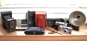 Collection Of Vintage Cameras Includes Kodak, Zeiss Ikon, Ciroflex & More As Pictured