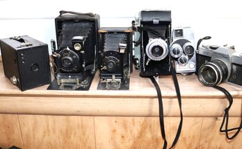 Collection Of Vintage/Antique Cameras As Pictured Bell & Howell Cannon, Wollensak, Flash London Shutter