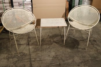 Vintage Salterini MCM Patio Furniture, Includes 2 Chairs And A Side Table