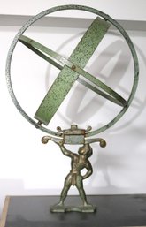 Vintage Swedish Atlas Armillary Sphere Sundial Weathervane