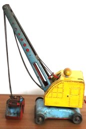 Vintage Metal Crane Toy By MFZ