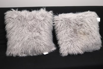 Two Faux Lambswool Pillows 18 Inches Square