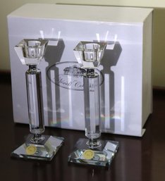 Novell Collection Lead Crystal Candlesticks Like New In Box
