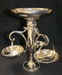 Nicely Made Neoclassic Style Silver Plated Epergne With 3 Removable Bowls
