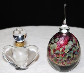 Vintage Lalique Perfume Bottle Made For Nina Ricci Farouche Plus Artglass Signed Bottle