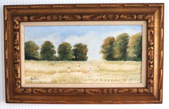 Painting Signed By Montree In A Carved Wood Frame.