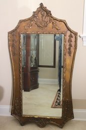 Beautiful, Romantic Style Gold Toned Frame With Beveled Mirror.