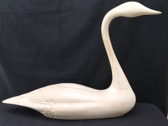 Carved Wood Swan Decor