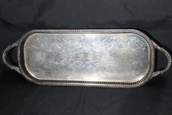 Victorian Style Silver-plated Tray With Handles By The English Silver Mfg. Co.