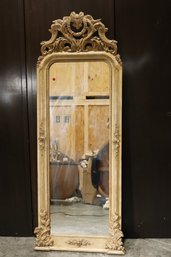 Vintage Ornate Gilt Carved Wood French Style Wall Mirror 27 X 3 X 68 Inches