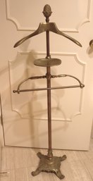 Vintage MCM Brass Gentlemans Valet/ Butler Stand With Acorn Finial