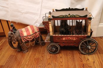 Large Circus Truck Dcor With Lead Elephant And Bears