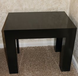 Vintage Black Painted Chunky Side Table With Block Legs
