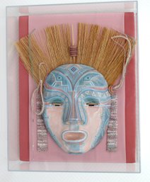 Traditional Mexican Style Face Mask In Acrylic Display Case