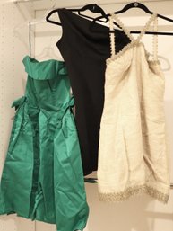 H. Moreaux And Cie Paris Black Shoulder Dress And Green Dress Approx. Size 0-2