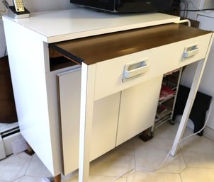 Vintage Custom-Made Storage Cabinet/Table Conversion Great For Small Spaces With A Roll Out Top