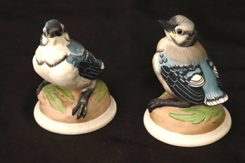 Two Boehm Porcelain Figurines Of Baby Blue Jays