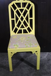 Yellow Lacquered Chinoiserie Accent Chair