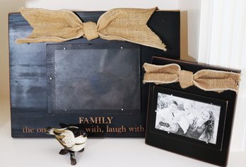 Family Picture Frame For 8x6 Pictures Includes Bird Trinket Figurine