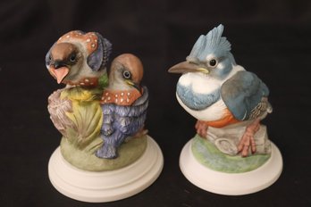 Two Boehm Collectable Porcelain Birds With Kingfisher And Bluebirds.