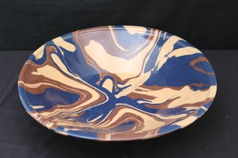 Large Ceramic Serving Bowl Decor With Splat Design