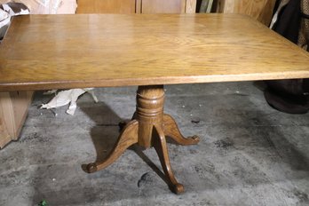 Vintage Rectangular Wood Dining Table, Needs To Be Refinished