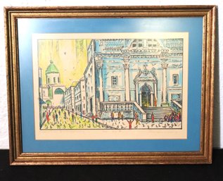 Artwork In Colored Marked By Savo Radulovic Titled Church In Dubrovnik
