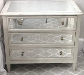 Century Furniture Monarch Collection Painted Wood & Mirrored Nightstand.