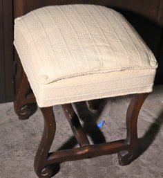 Vintage Stool With Cushioned Seat