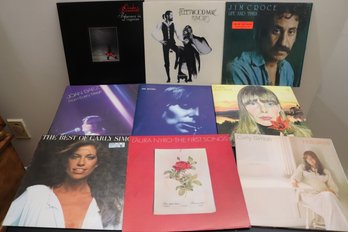 Lot Of 9 Record Albums With Carly Simon, Joni Mitchell, Fleetwood Mac & More.
