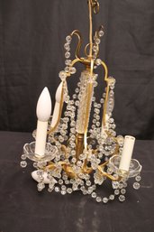 Cute Little Beaded Chandelier/ Pendant Light Fixture Approx. 10 X 16 Inches