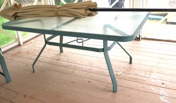 Outdoor Aluminum Patio Table & Umbrella