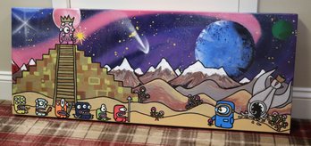Jacob Gardner # 293 BTOWH 2010 Alien Space Painting On Canvas Approx. 40 X 16 Inches