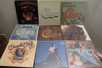 Lot Of 10 Record Albums With Many Double Albums Carole King, Chicago, Three Dog Night & More.