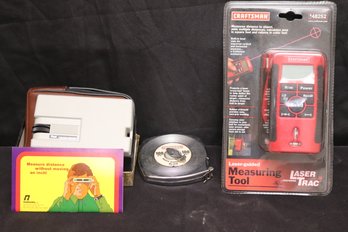 Assorted Tools Includes Craftsman Laser Trac Measuring Tool