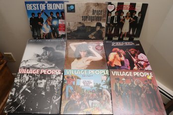 Lot Of 9 Record Albums With Blondie, Bee Gees, Patti Smith, Village People