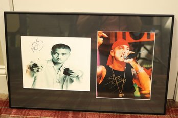 Framed Photo Prints Look To Be Signed By Slim Shady Eminem & Nas