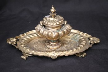Antique French Style Bronze/metal Inkwell