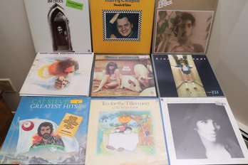 Lot Of 10 Record Albums With Linda Ronstadt, Harry Chapin, Jim Croce & More