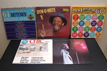 Lot Of Five Record Albums With Motown Original Hits Number One Hits Of The 60s. Debby Boone