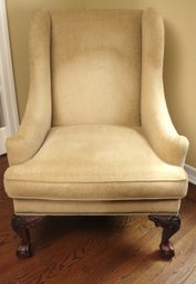 Vintage Ralph Lauren Wingback Chair With Carved Wood Claw Feet And Nail Head Accents Will Look Amazing With Ne
