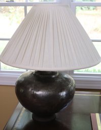 Vintage Hand Hammered Urn/table Lamp Conversion With Pleated Shade